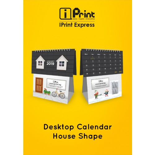 House Shape Desktop Calendar 2019
